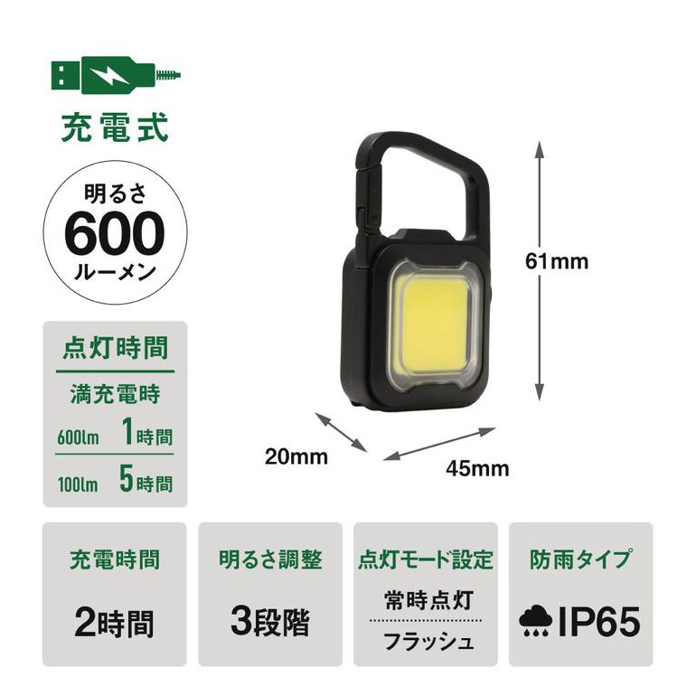 ムサシ 充電式 ぴかり MINI LIGHT 本気の明るさ 大光量ライト600lm USB