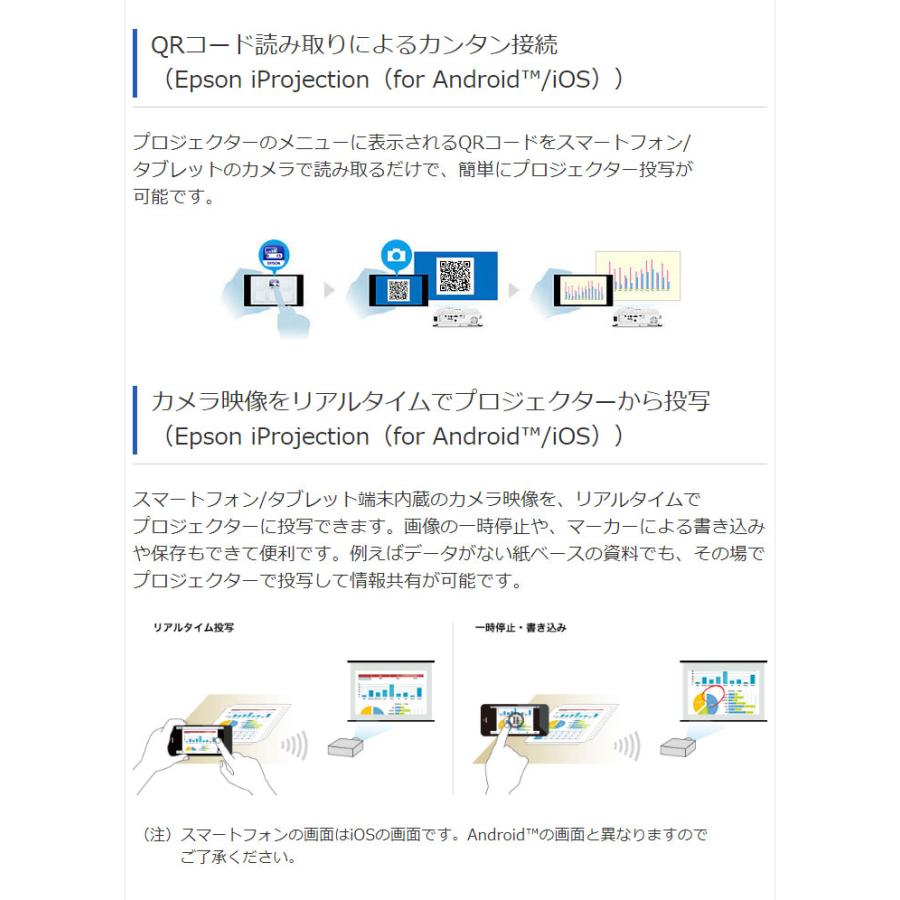 エプソン ビジネスプロジェクター ベーシックモデル EB-W06 WXGA 3700lm EPSON ダイレクトパワーオン オートパワーオン 台形歪み補正 スピーカー内蔵 代引不可｜rcmdin｜11