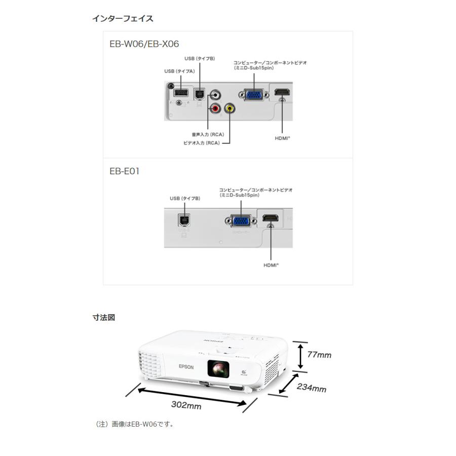 エプソン EPSON ビジネスプロジェクター EB-X06 3,600lm/XGA スタンダードモデル　【愛千130】 エプソン EB-X06 ビジネスプロジェクター
