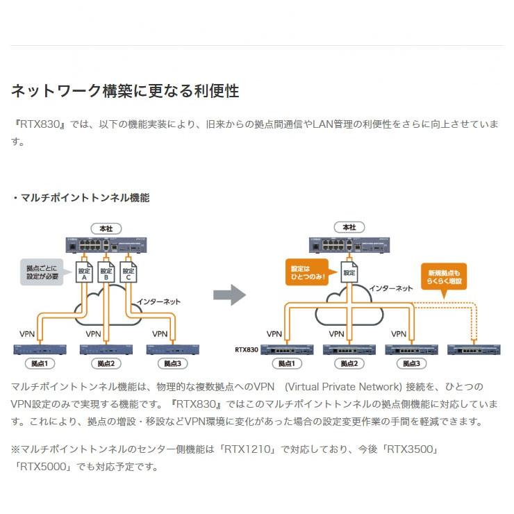 ヤマハ ギガアクセスVPNルーター RTX830 : リコメン堂インテリア ヤマハ ギガアクセスVPNルーター RTX830 : リコメン堂インテリア