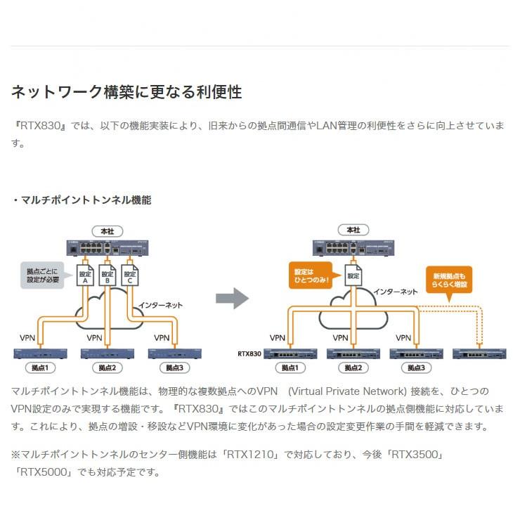 ヤマハ ギガアクセスVPNルーター RTX830｜rcmdin｜07