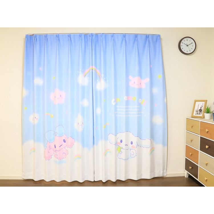 【99％遮光】藤蔓刺繍 ナノ完全遮光カーテン 2枚／100cm×200cm洗濯可 MORIPiLO サンリオ 遮光カーテン 幅100x200cm丈 2枚組 シナモロール 絵