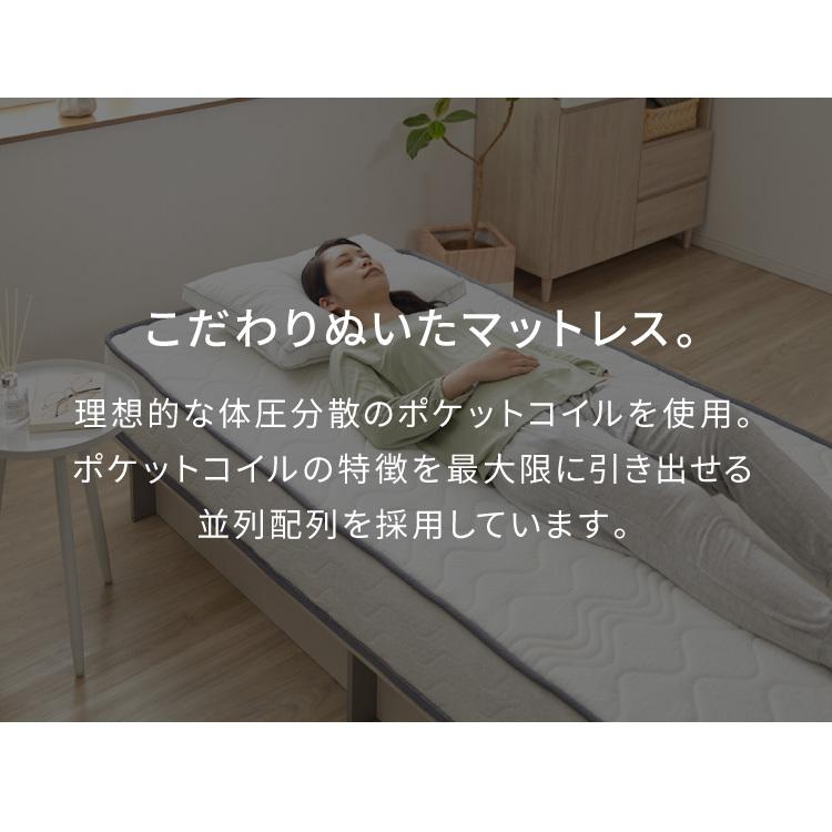 セミダブル ポケットコイルマットレス 極厚21cm 576個 高反発 硬め