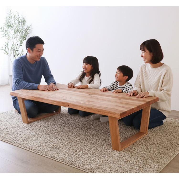 座卓 折りたたみ 幅150cm レッドオーク無垢材 ローテーブル センター