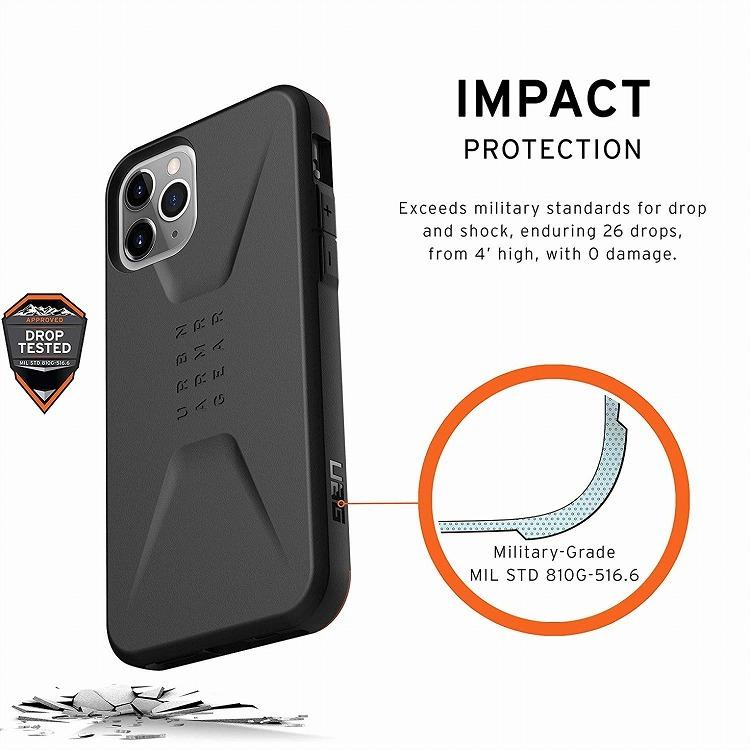 日本正規代理店品 URBAN ARMOR GEAR iPhone 11 Pro 5.8インチ 対応耐衝撃ケース CIVILIAN ブラック UAG-IPH19SS-BK｜rcmdin｜02