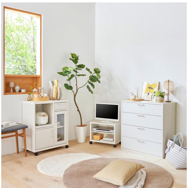 白井産業 チェスト タンス幅79cm 高さ80cm 衣類収納 ワイドタイプ 同