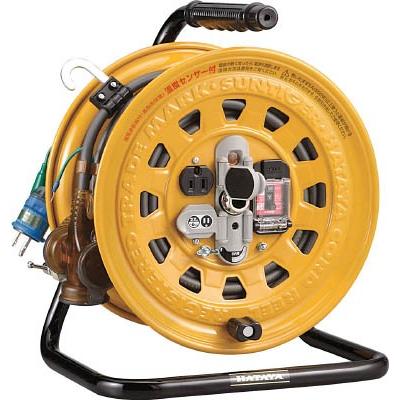 ハタヤ 逆配電型ブレーカーリール 単相100Ｖアース付 27＋6ｍ GBM-130K コードリール・延長コード・コードリール逆配電型