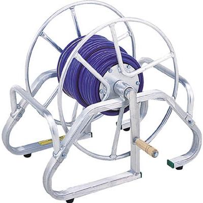 角型 散水ホース 30m 屋外 ホースリール 自動巻取 180度回転 ノズル