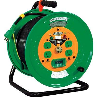 日動 金属センサードラム 100Ｖ アース漏電しゃ断器付 30ｍ KS-EB34 コードリール・延長コード・コードリール感知機能付