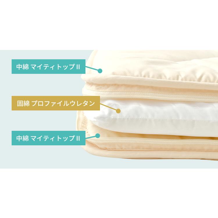 三層敷き布団 シングル TEIJIN マイティトップ 体圧分散 洗える 抗菌消