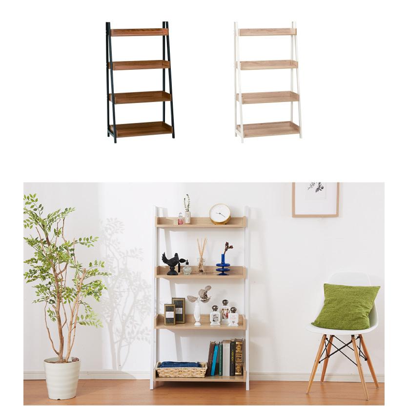 オープンラック ラック棚 67cm幅 4段 スチール アイアン 書斎 リビング