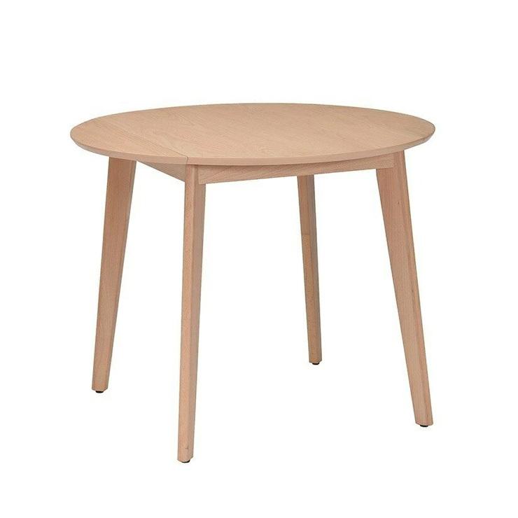 円卓　ダイニングテーブル　　天然木(ビーチ)　９０ｃｍ幅 ダイニングテーブル 90cm幅 丸 両バタ ビーチ材 2人掛け用 木製 机