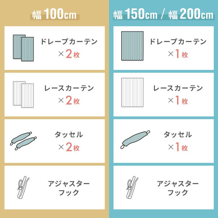 1級遮光カーテン レースカーテン セット 4枚組/2枚組 遮光1級 UVカット