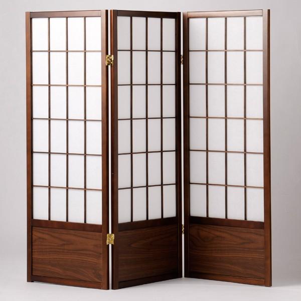 衝立 3連 完成品 高さ120 スクリーン 障子 屏風 ついたて 和風 茶色 パーティション パーテーション 個室 飲食店 代引不可