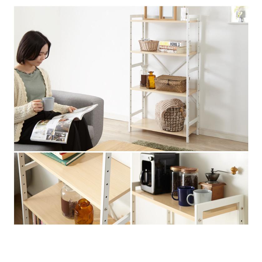 ✨オシャレ✨オープンシェルフ ラック 棚 4段 リビング レンジラック オープンラック ラック 収納ラック 四段 4段 収納 シェルフ