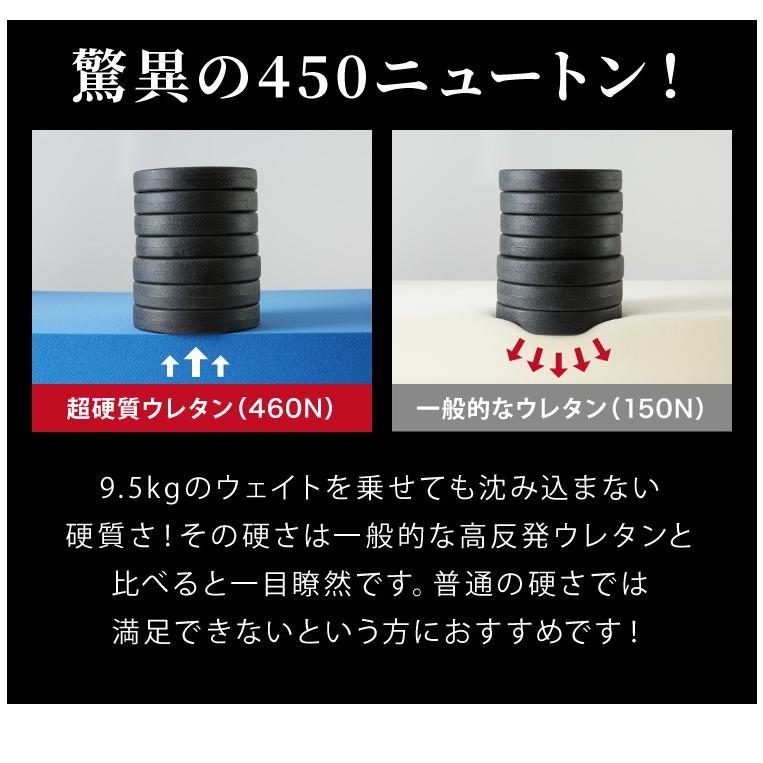 マットレス 日本製 シングル 超硬質 硬め 高反発 三つ折り 折りたたみ 高密度 カチカチ 460N カチカチ 50D かため 国産 体圧分散 コンパクト 収納 代引不可｜rcmdin｜06