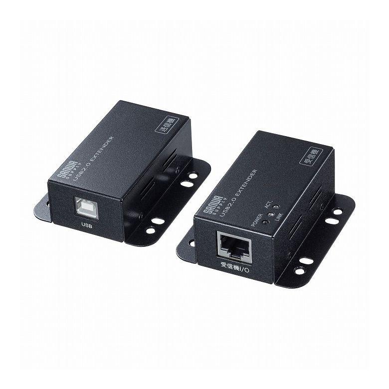 サンワサプライ USB2.0 エクステンダー 2ポートハブ付キ USB-EXSET3 代引不可