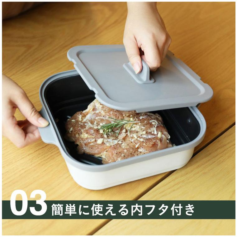 両面に焼き目がはいる 電子レンジ調理機 レンジグリル 角型 焼き魚