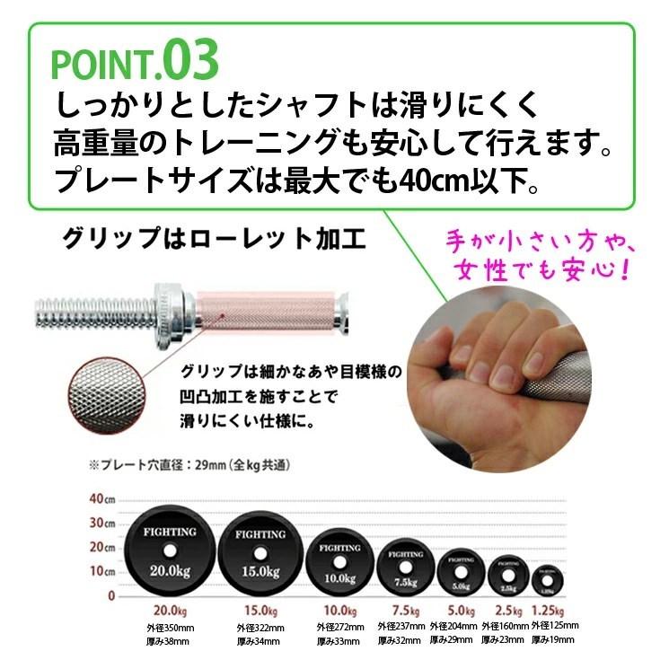 公式販売店 ファイティングロード バーベルセット 70kg プレート 10枚 バー シャフト ベンチプレス 自宅 女性 ファイティングロード 筋トレ トレーニング ファイティングロード 5kg×2枚