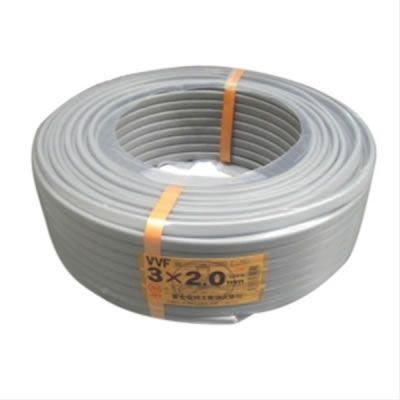 富士電線 VVFケーブル 2.0mm×3芯 100m巻 (灰色) VVF2.0×3C 