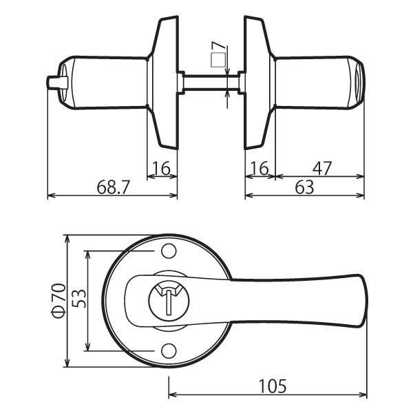 川口技研 取替 レバーハンドル ドアレバー TKレバー 表示錠 DT1-4M-MG ゴールド バックセット60mm 握り玉取換 簡単｜rcmdin｜02