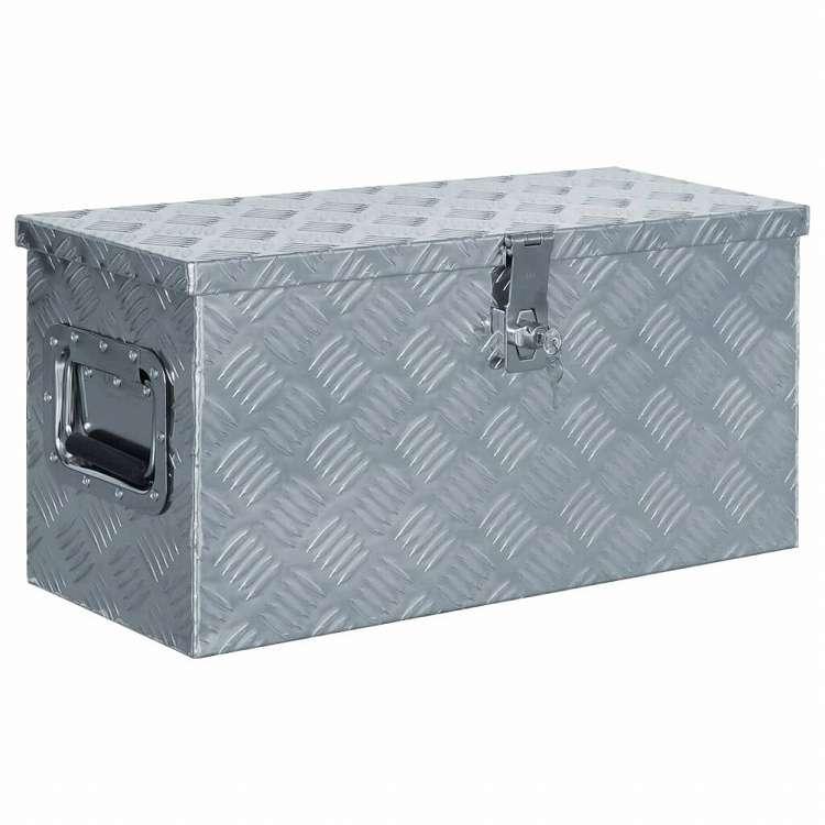 vidaXL アルミボックス 61.5x26.5x30cm シルバーハードウェア ハード