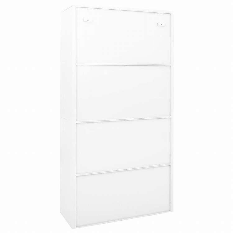 vidaXL オフィスキャビネット スライド式ドア付 ホワイト 90x40x180cm スチール製家具 キャビネット 収納 収納キャビネット・ロッカー 代引不可_5