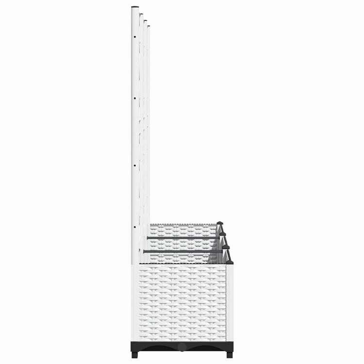 vidaXL ガーデンプランター トレリス付き ホワイト 120x40x136 cm PP ホーム ガーデン 芝 ガーデン ガーデニング 鉢植え・プランター 代引不可_4