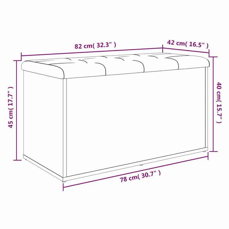 【数量限定】vidaXL 収納ベンチ ソノマオーク 82x42x45 cm エン vidaXL 収納ベンチ ソノマオーク 82x42x45 cm エンジニアードウッド