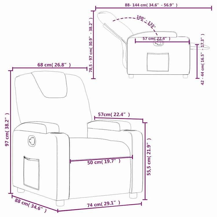 vidaXL リクライニングチェア ブラック フェイクレザー 家具 チェア アームチェア・リクライニングチェア・スリーピングチェア 代引不可の画像