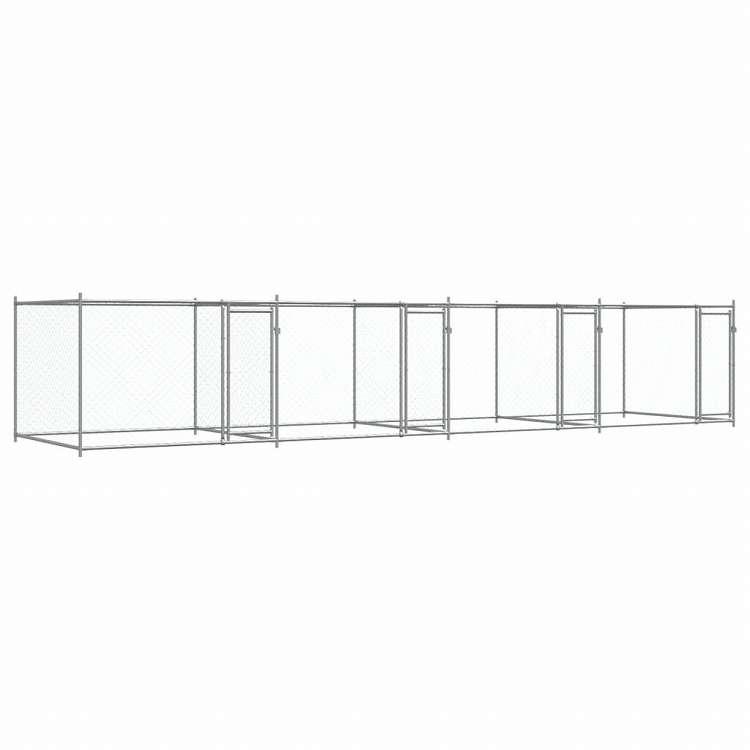 vidaXL 犬用ケージ ドア付き グレー 8x2x1.5 m 亜鉛メッキ鋼動物 ペット用品 ペット用品 犬用品 犬小屋・ドッグラン 代引不可_1