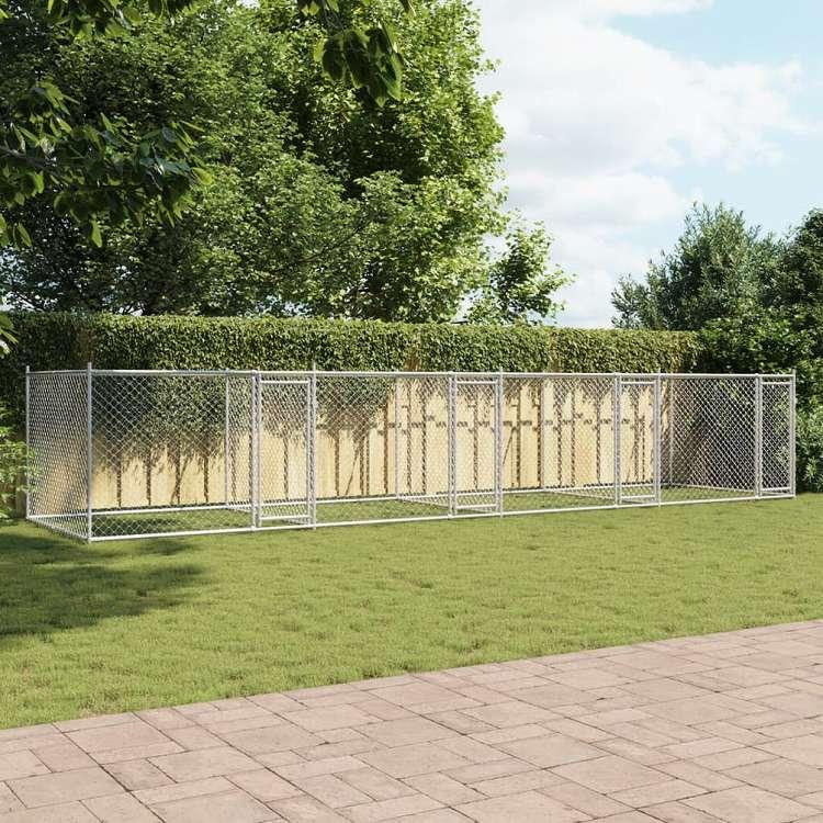 vidaXL 犬用ケージ ドア付き グレー 8x2x1.5 m 亜鉛メッキ鋼動物 ペット用品 ペット用品 犬用品 犬小屋・ドッグラン 代引不可_2