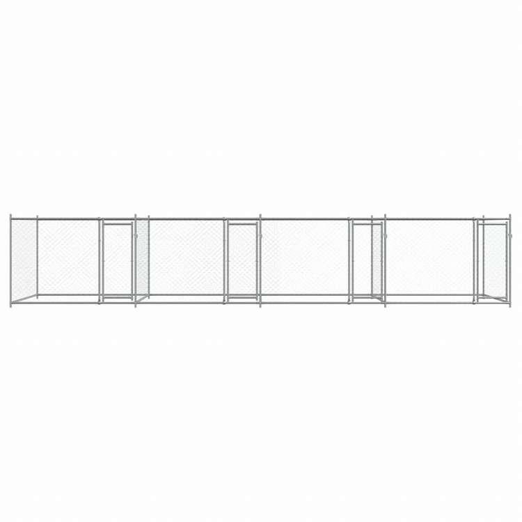 vidaXL 犬用ケージ ドア付き グレー 8x2x1.5 m 亜鉛メッキ鋼動物 ペット用品 ペット用品 犬用品 犬小屋・ドッグラン 代引不可_3