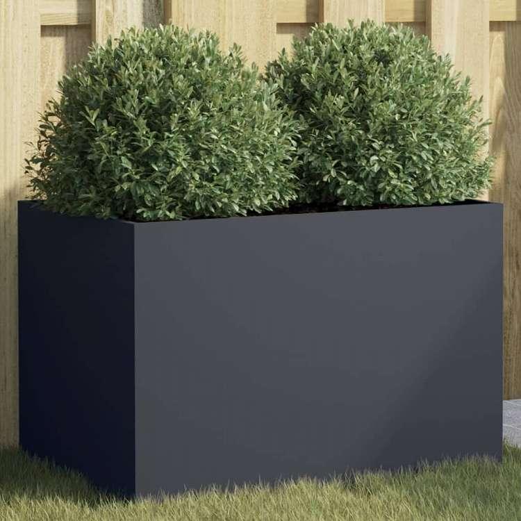 vidaXL プランター アントラシート 62x40x39cm スチール ホーム ガーデン 芝 ガーデン ガーデニング 鉢植え・プランター 代引不可_1