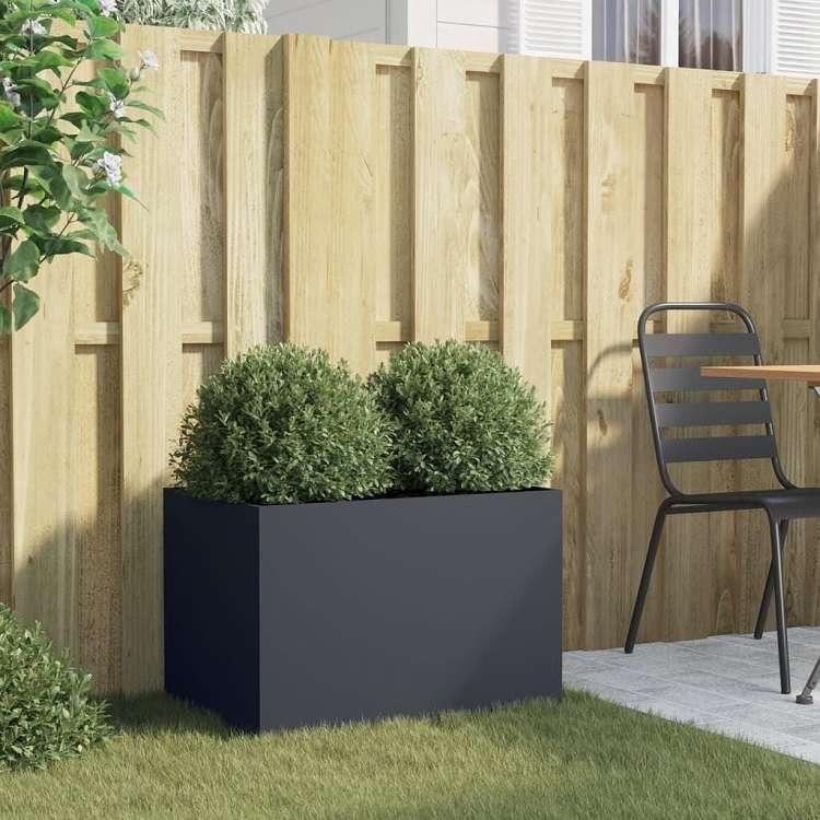 vidaXL プランター アントラシート 62x40x39cm スチール ホーム ガーデン 芝 ガーデン ガーデニング 鉢植え・プランター 代引不可_2