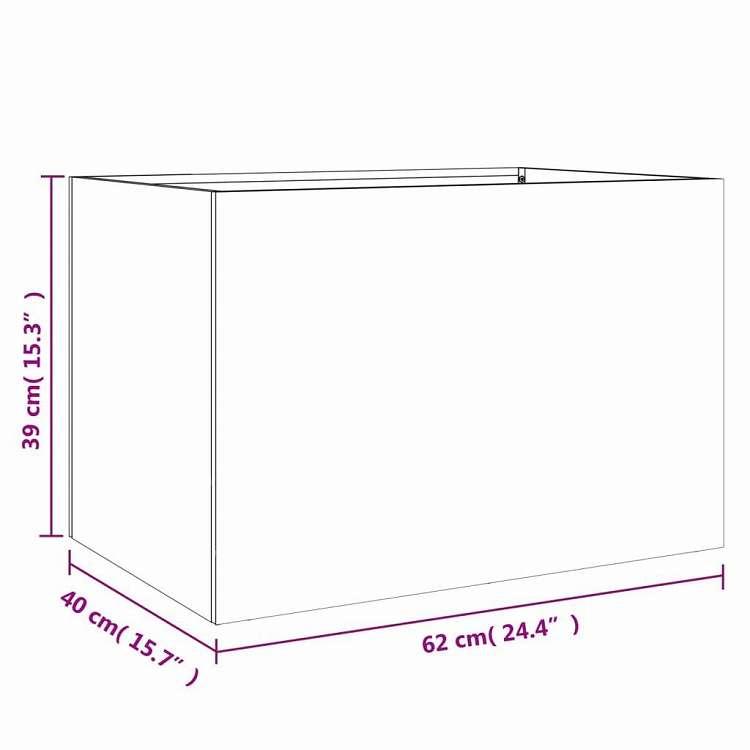 vidaXL プランター アントラシート 62x40x39cm スチール ホーム ガーデン 芝 ガーデン ガーデニング 鉢植え・プランター 代引不可_9
