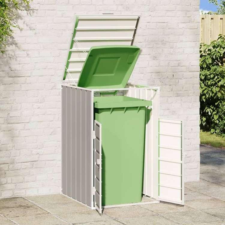 vidaXL ホイール付きビン収納 シングルビン用 グレー 72x81x115 cm スチール ホーム ガーデン 家事用品 廃棄物処理用品 ごみ箱・廃棄物コンテナ用囲い 代引不可の画像