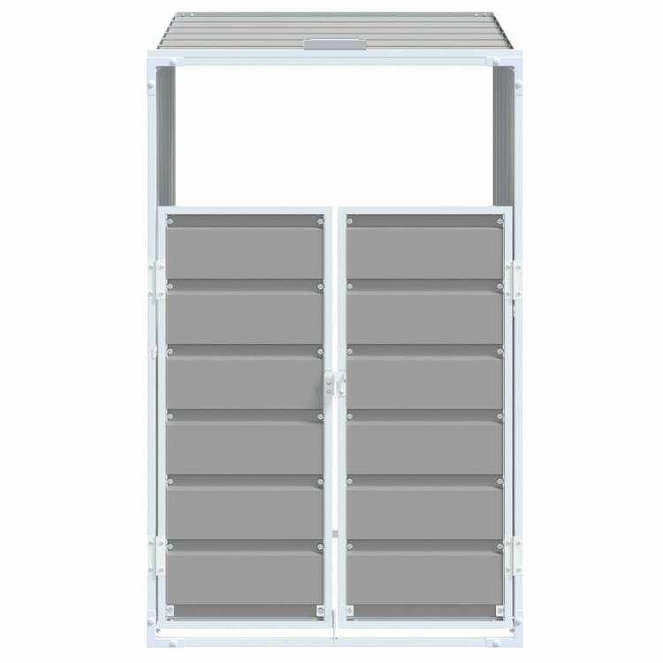 vidaXL ホイール付きビン収納 シングルビン用 グレー 72x81x115 cm スチール ホーム ガーデン 家事用品 廃棄物処理用品 ごみ箱・廃棄物コンテナ用囲い 代引不可の画像