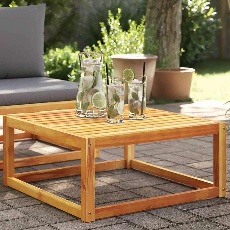 vidaXL ガーデンテーブル 65x65x29cm アカシア無垢材家具 アウトドア