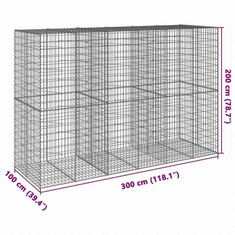 ブランド登録なし - vidaXL 蛇籠提げ篭 取りまかなう付き添い人 300x100x200糎 ジンクメッキ鉄介護ホーム 園庭 芝 園庭 ガーデニング 鉢植え・プランター 代引不可