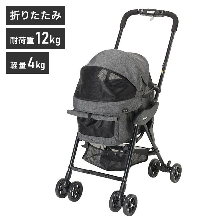 こーき✳︎コムペット ミリミリライトα ブラック 美品 オプション付 コムペット ペットカート ミリミリライトα ブラック 折りたたみ