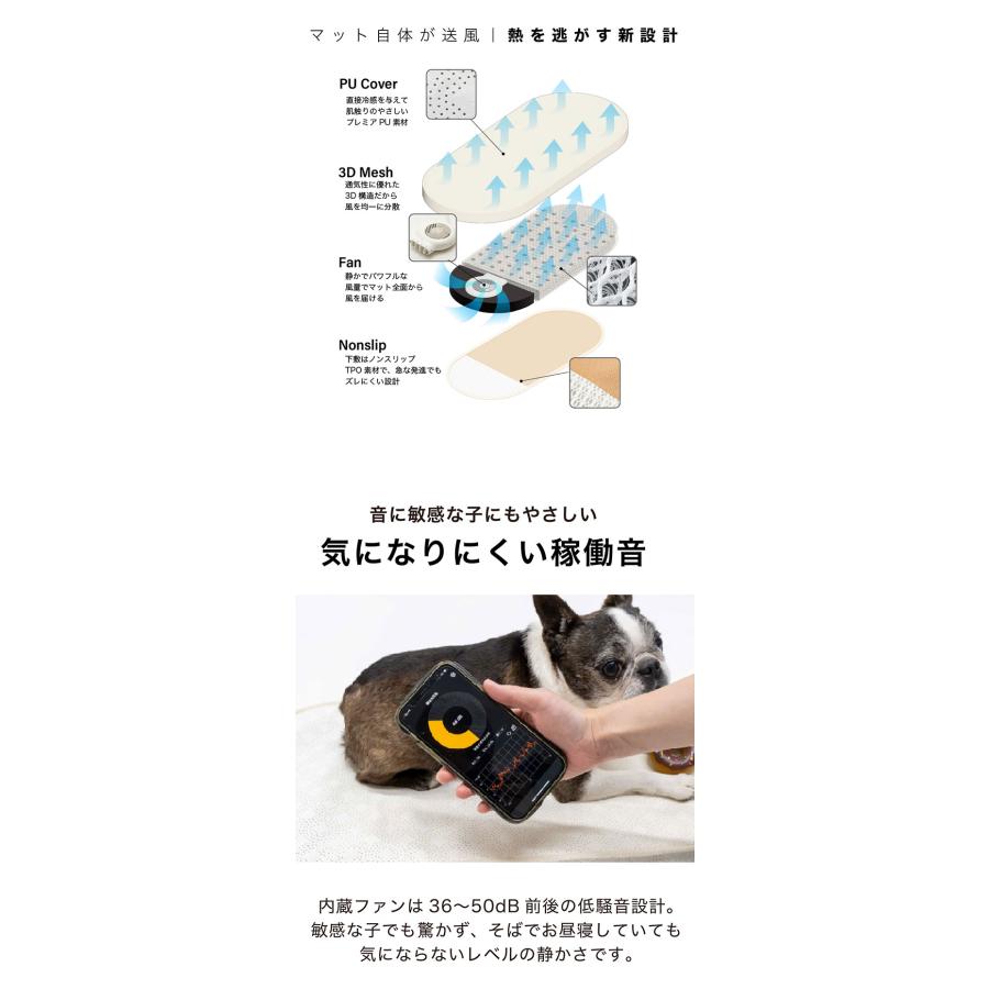 AIRMON Pet ファン付 クールマット レギュラー ペット用 カート用 扇風機 送風 接触冷感 暑さ対策 マット クッション パッド ペットマット_8