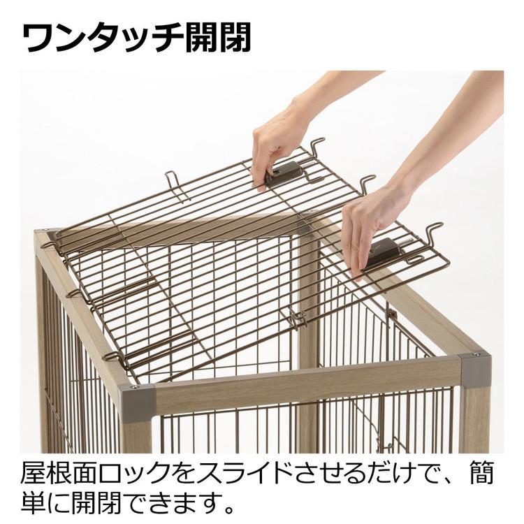 リッチェル アルミフレームペットサークル 110-60 屋根面 脱走防止 飛び出し防止 屋根 スチール Richellの画像