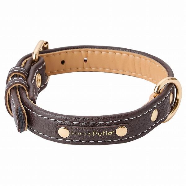 ペティオ 犬用首輪 Porta クラシックソフトレザーカラー 21mm ブラウン