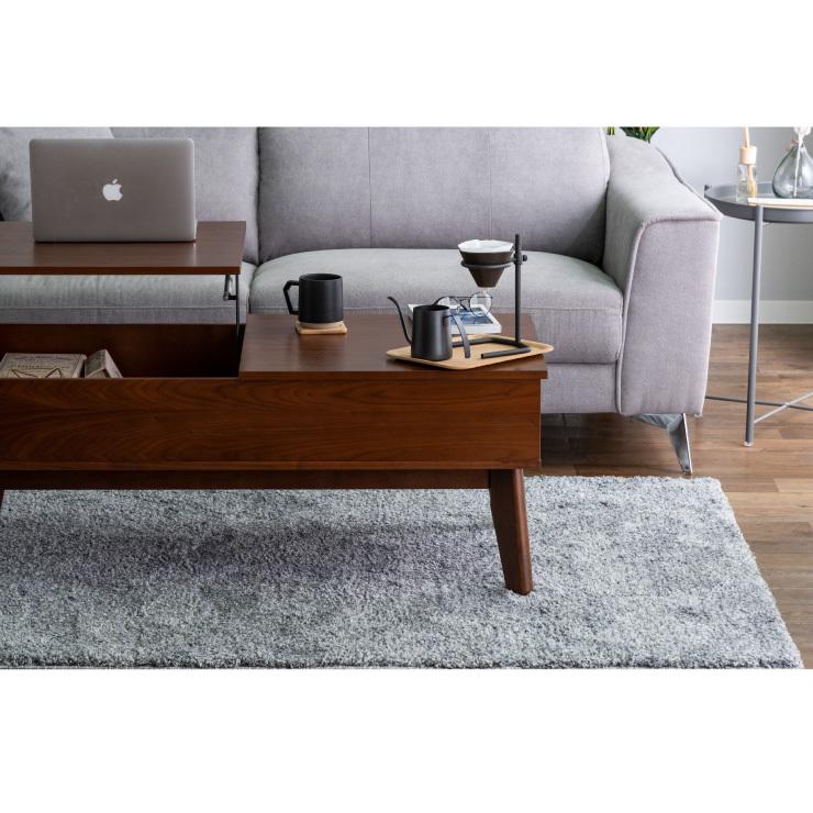 センターテーブル 昇降テーブル 幅110 奥行55 高さ43~57 オーク突板 ウォールナット 完成品 天板昇降 ダイニングテーブル 代引不可 