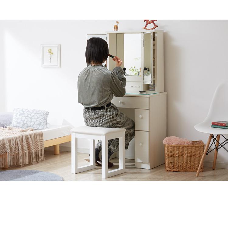 ドレッサー デスク 三面鏡 幅60cm 完成品 かわいい 収納 ドレッサー デスク 三面鏡 幅60cm 完成品 かわいい 収納