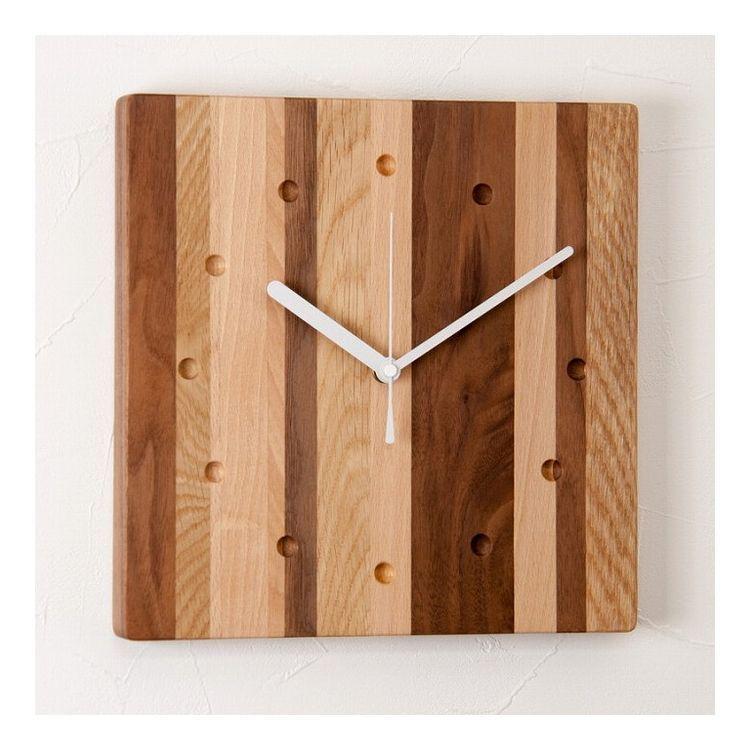 Latree ラトレ TIMEシリーズ 無垢のウォールクロック 角 モザイク