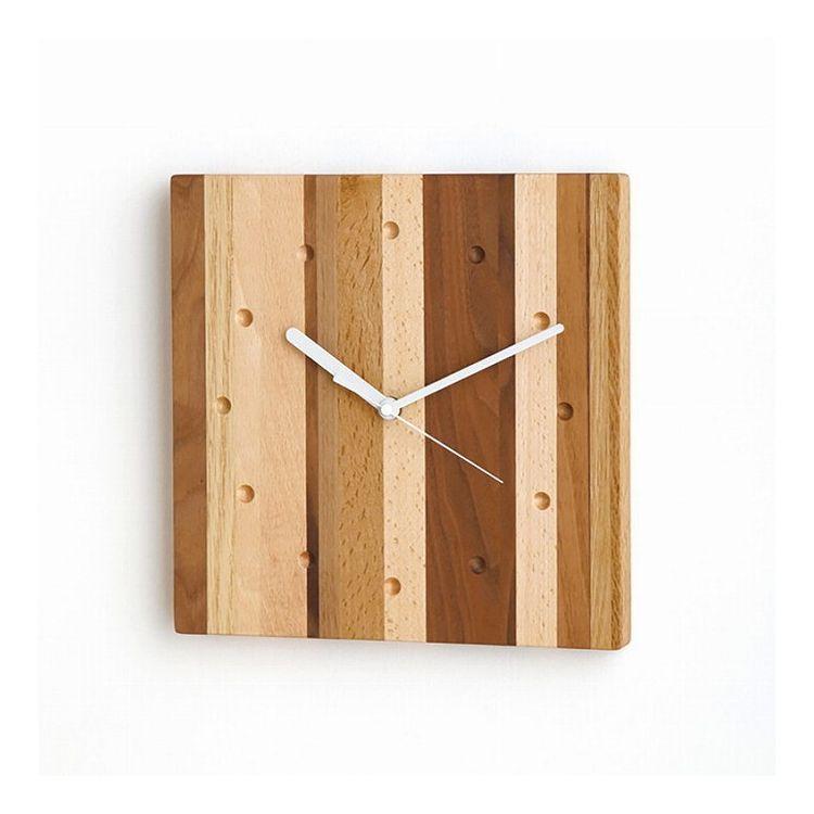 Latree ラトレ TIMEシリーズ 無垢のウォールクロック 角 モザイク