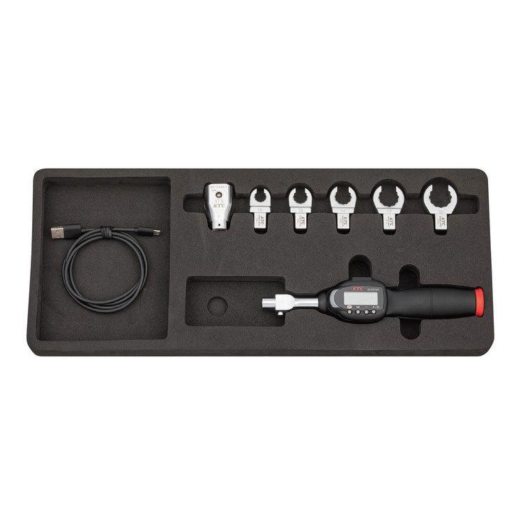 KTC 京都機械工具 8点組 デジラチェヘッド交換式 Type rechargeable 充電式 クローフット交換ヘッドセット トルク範囲8-40Nm TGEKR040NS07 代引不可