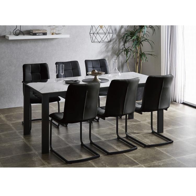 セラミック ダイニングセット 6人掛け 7点セット ダイニングテーブル